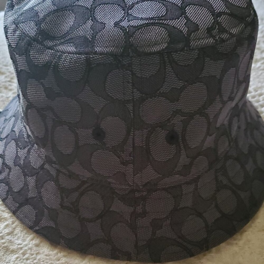 Coach Black Patterned Bucket Hat - Picture 3 of 4